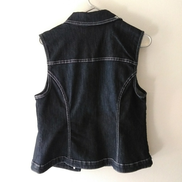 Christopher & Banks Jean Sleeveless Jacket - Picture 2 of 7